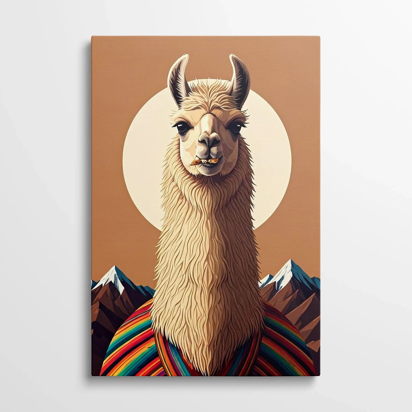 Tablou Modern - Portret Geometric de Lamă Colorată - vedere din fata