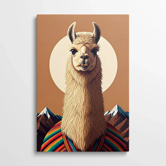Tablou Modern - Portret Geometric de Lamă Colorată - vedere din fata