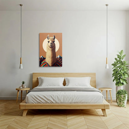 Tablou Modern - Portret Geometric de Lamă Colorată - vedere dormitor