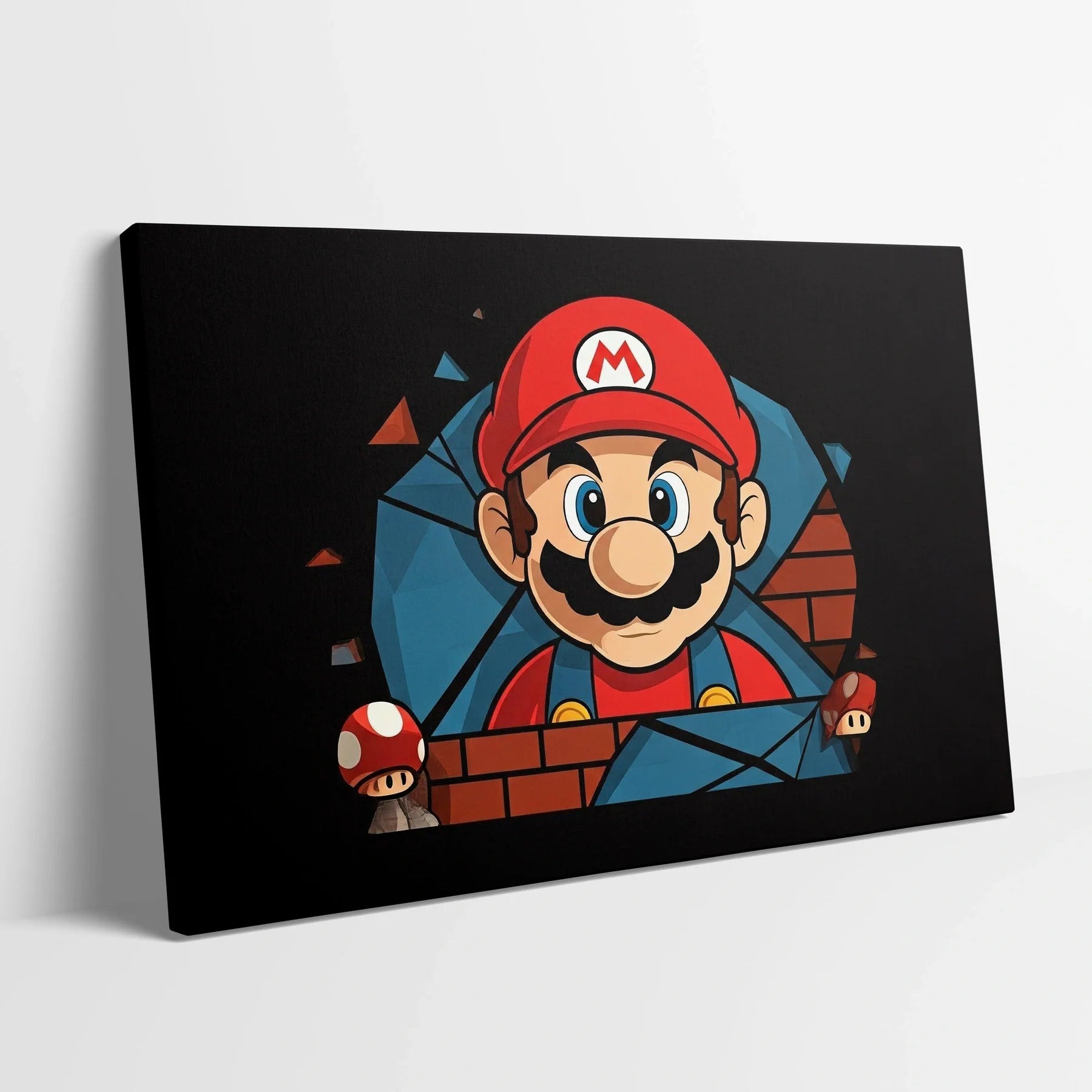 Tablou Modern - Portret Cubist cu Mario - vedere din lateral sprijinit perete