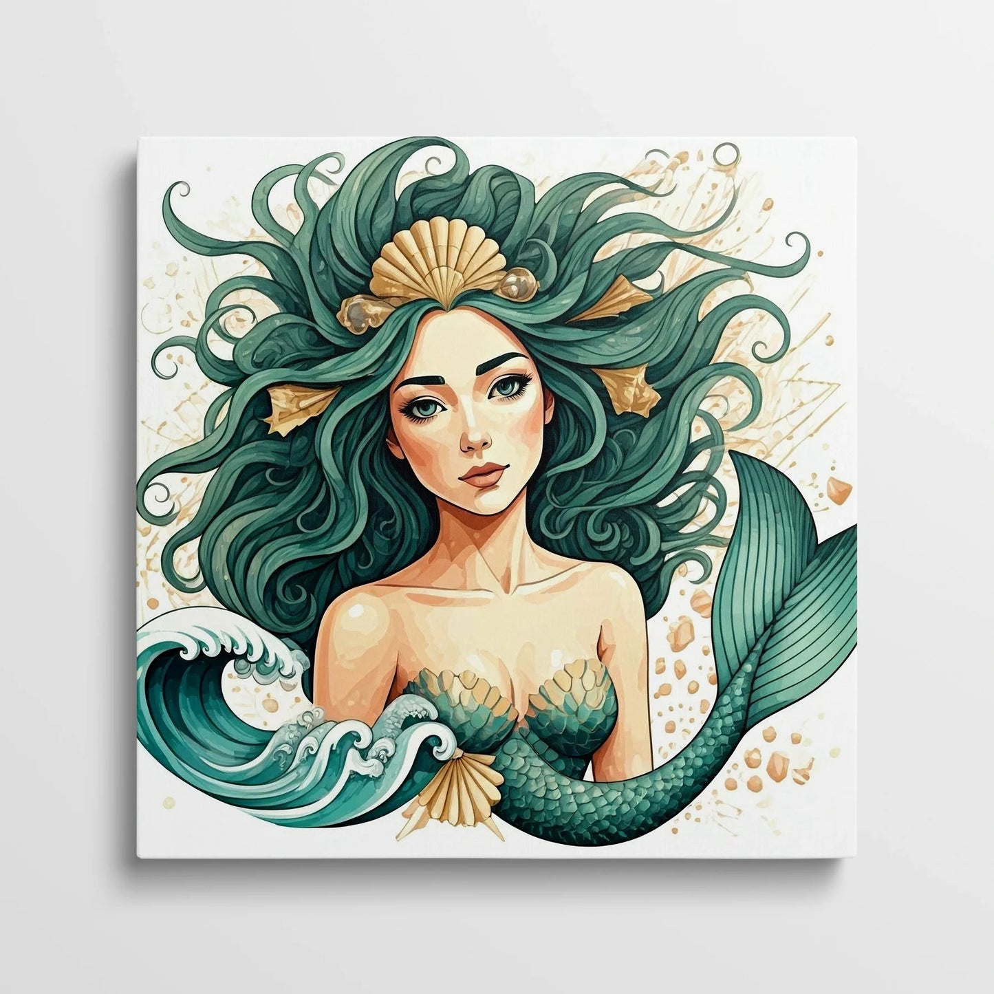 Tablou Modern - Portret Geometric Al Unei Sirene - vedere din fata