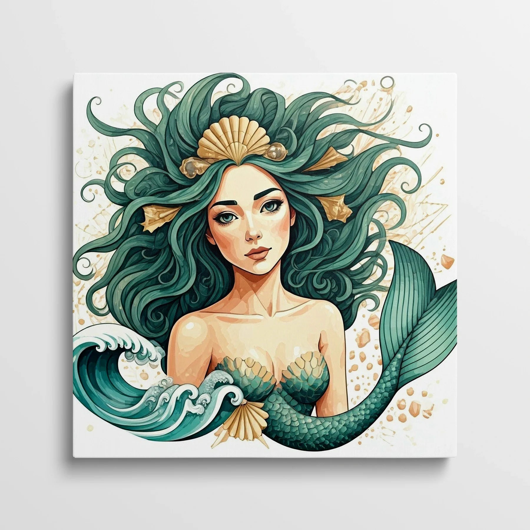 Tablou Modern - Portret Geometric Al Unei Sirene - vedere din fata