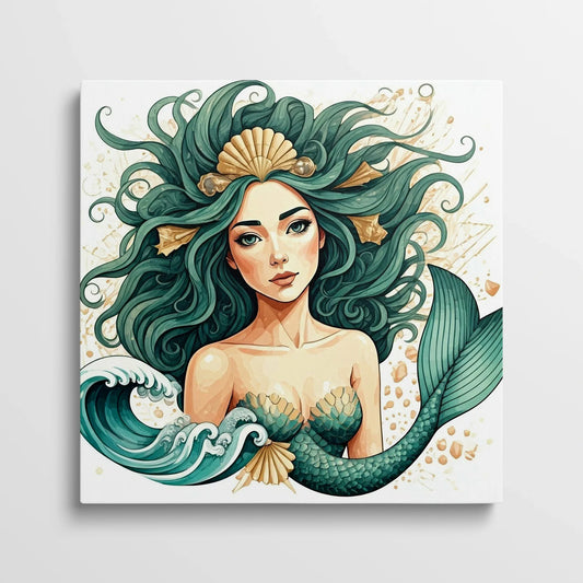 Tablou Modern - Portret Geometric Al Unei Sirene - vedere din fata