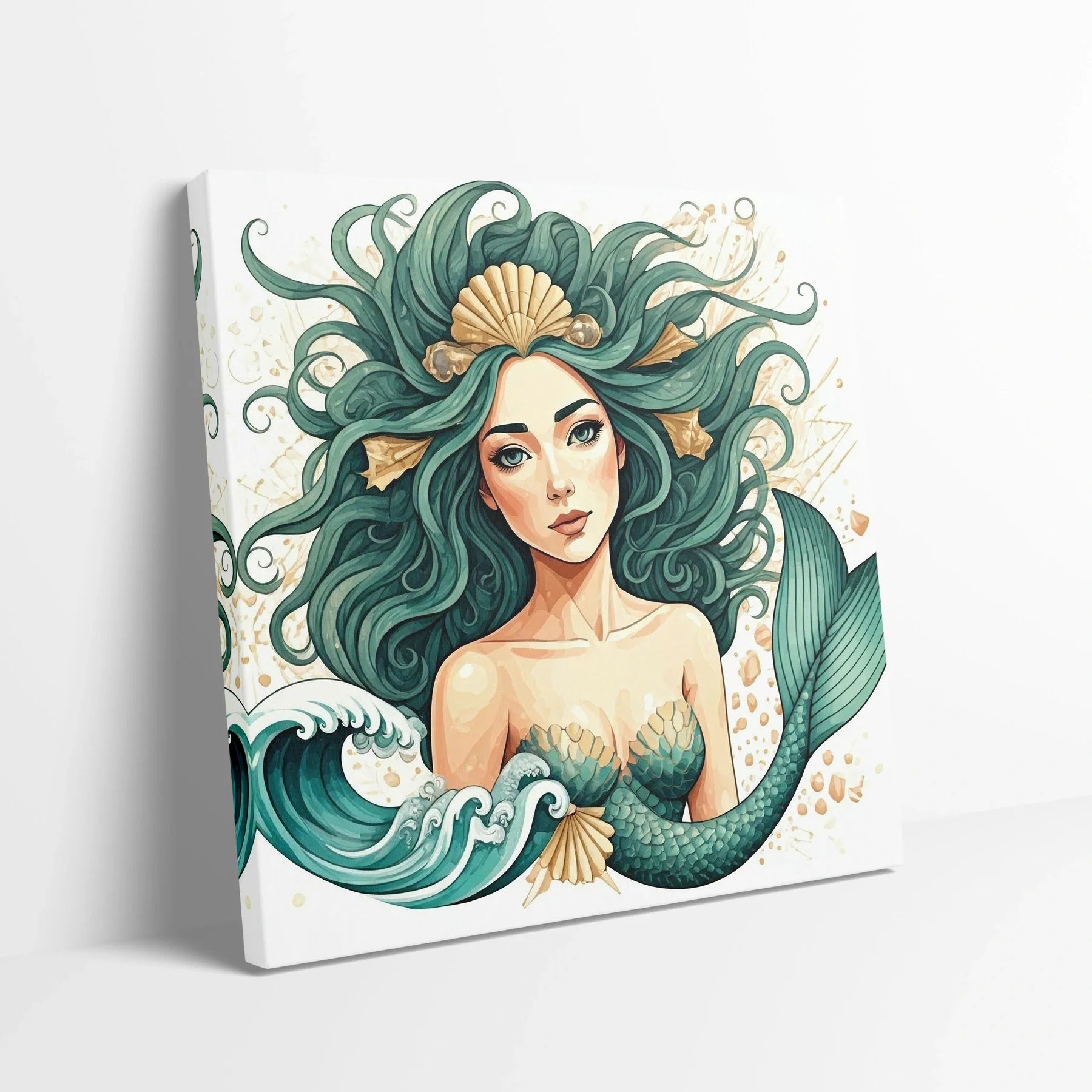 Tablou Modern - Portret Geometric Al Unei Sirene - vedere din lateral