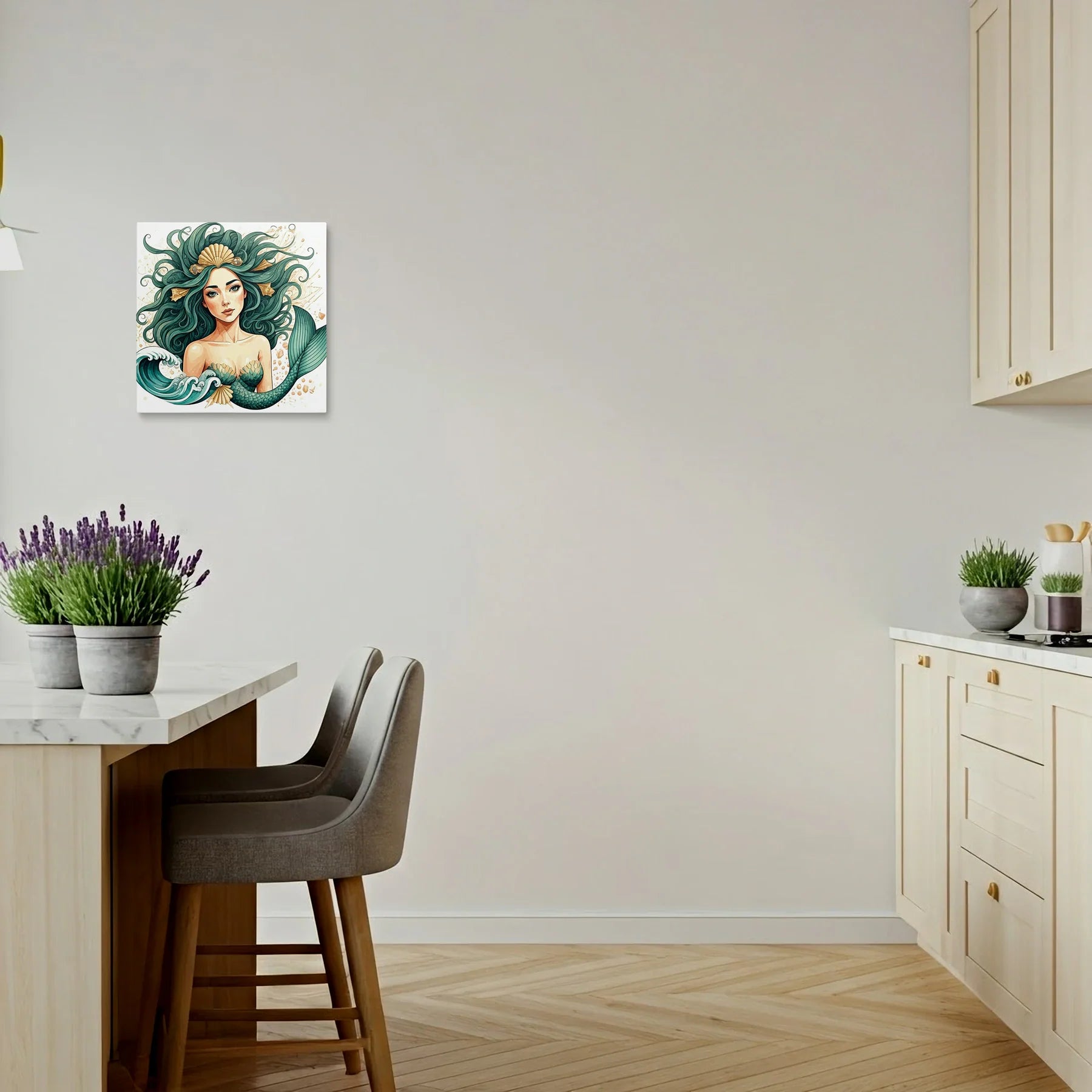 Tablou Modern - Portret Geometric Al Unei Sirene - vedere bucatarie