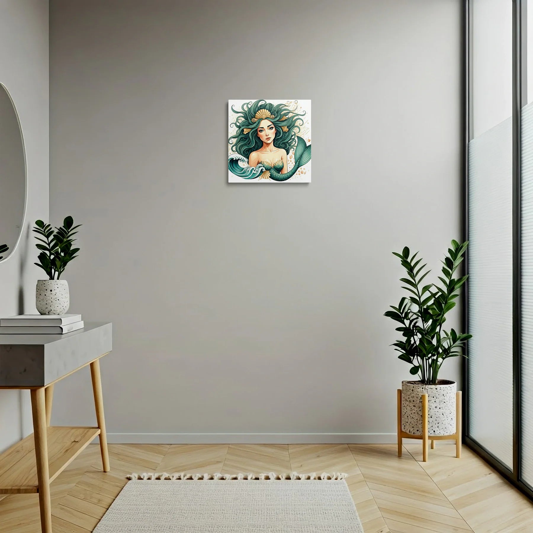 Tablou Modern - Portret Geometric Al Unei Sirene - vedere hol