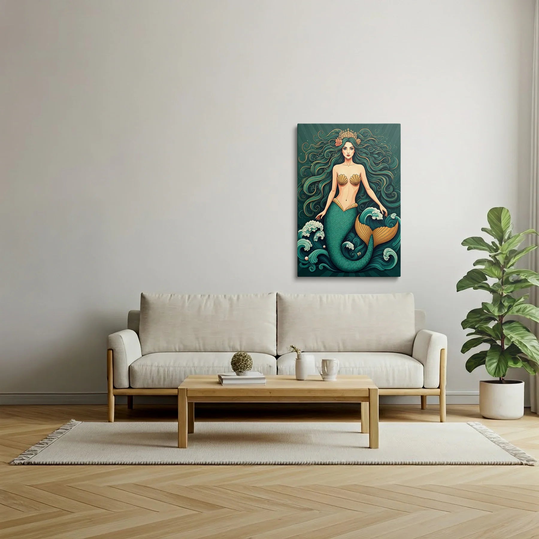 Tablou Modern - Portret Geometric Al Sirenei - vedere living