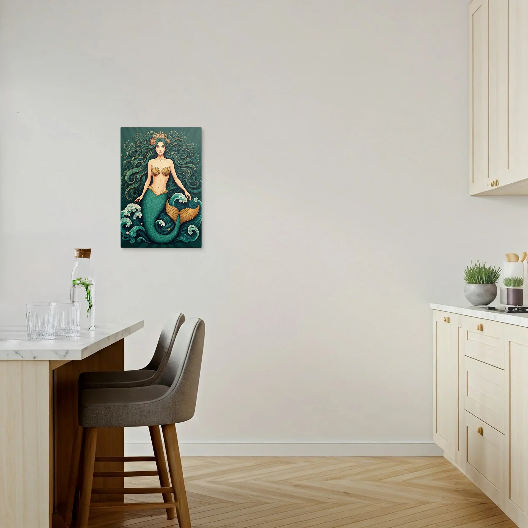 Tablou Modern - Portret Geometric Al Sirenei - vedere bucatarie