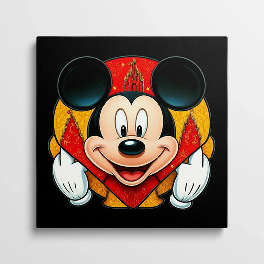 Tablou Modern - Mickey Mouse Cubist Colorat - vedere din fata