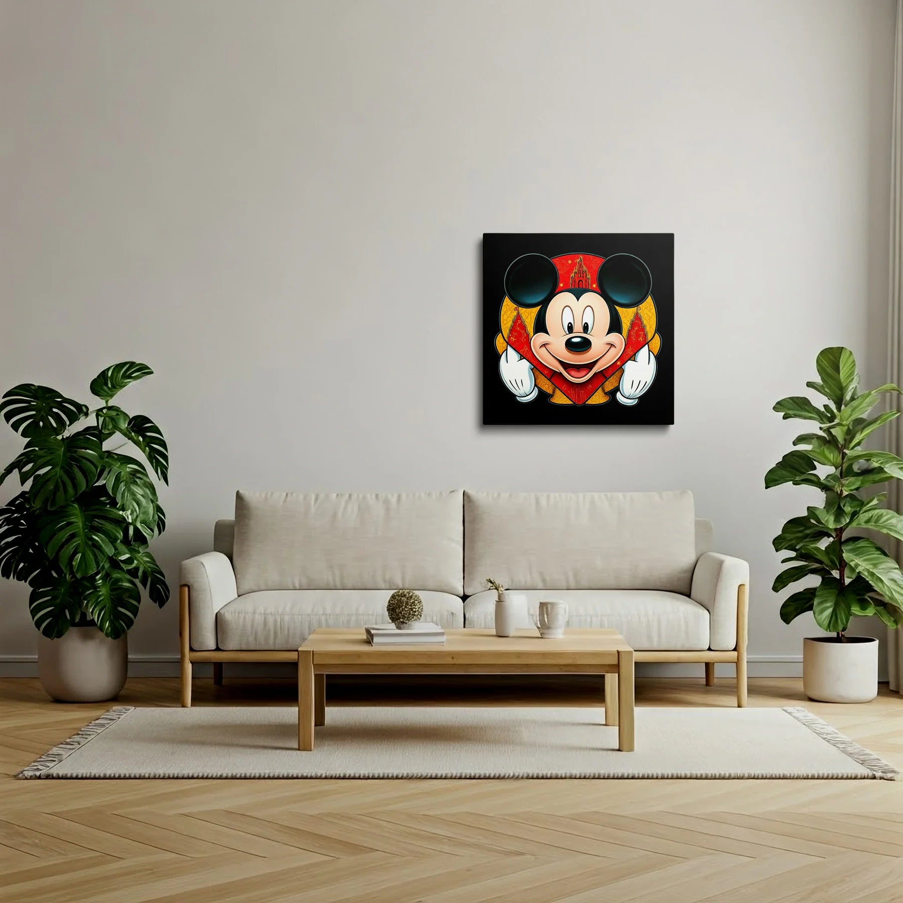 Tablou Modern - Mickey Mouse Cubist Colorat - vedere living