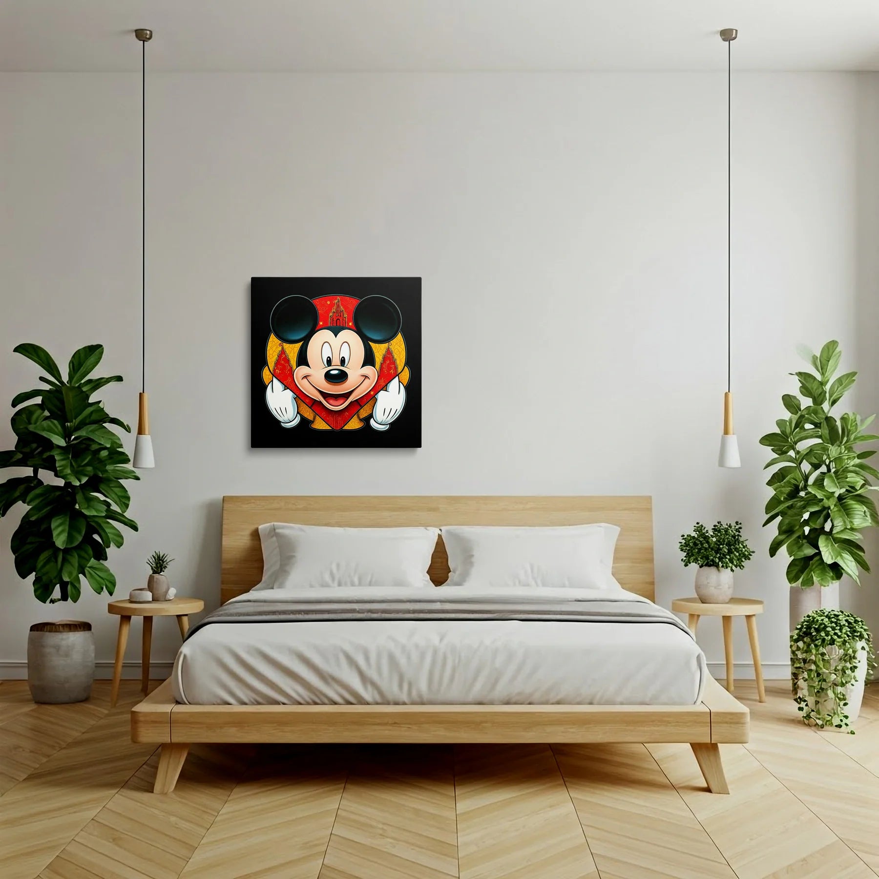 Tablou Modern - Mickey Mouse Cubist Colorat - vedere dormitor