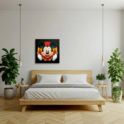 Tablou Modern - Mickey Mouse Cubist Colorat - vedere dormitor
