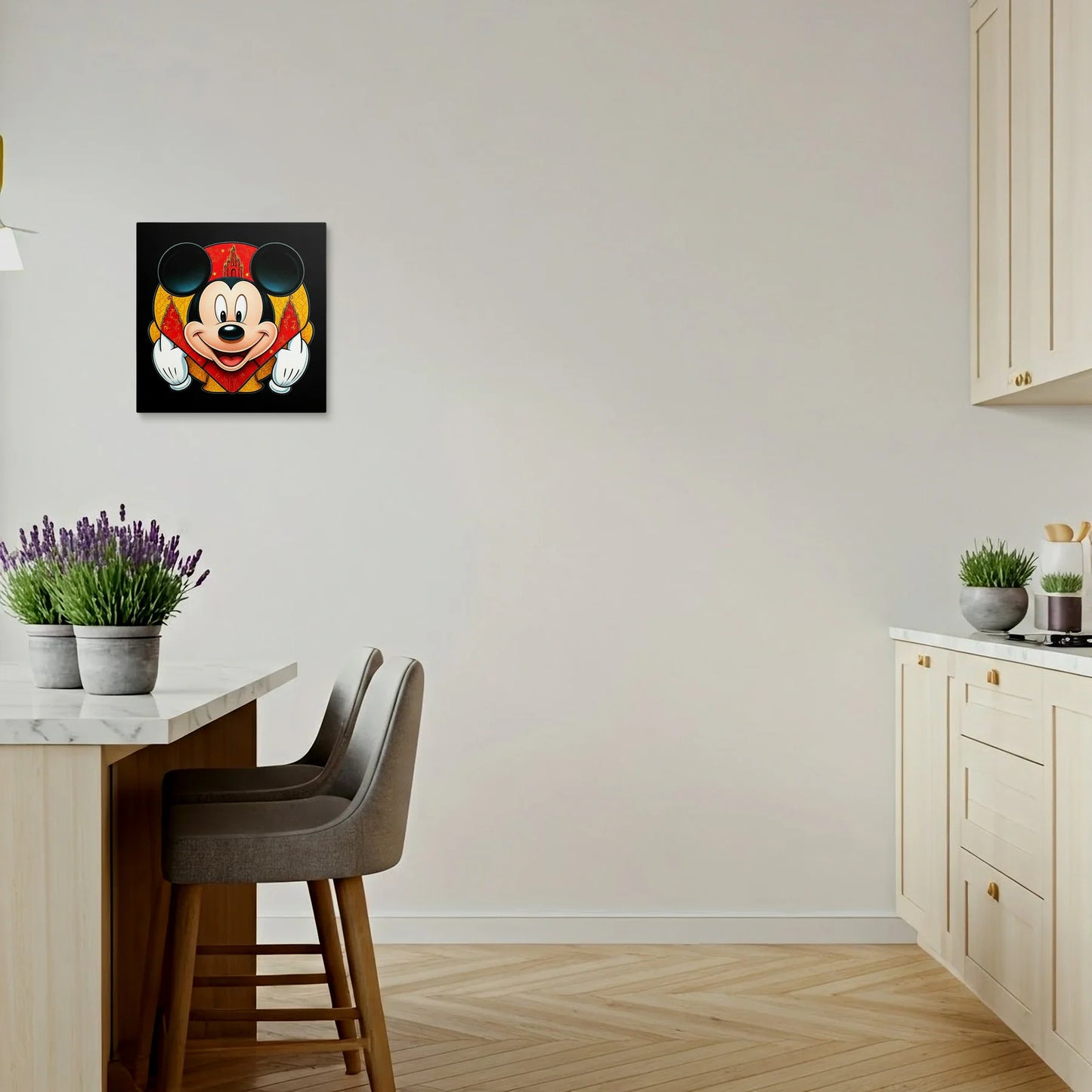 Tablou Modern - Mickey Mouse Cubist Colorat - vedere bucatarie