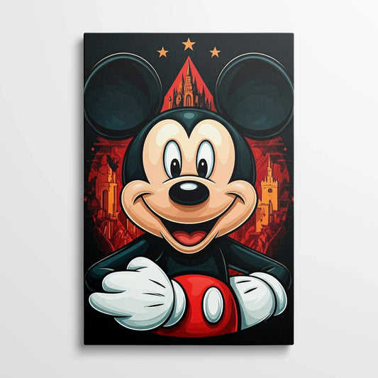 Tablou Modern - Portret Cubist Colorat cu Mickey Mouse - vedere din fata
