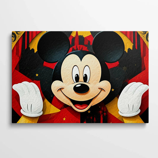 Tablou Modern - Portret Geometric Al Lui Mickey Mouse - vedere din fata