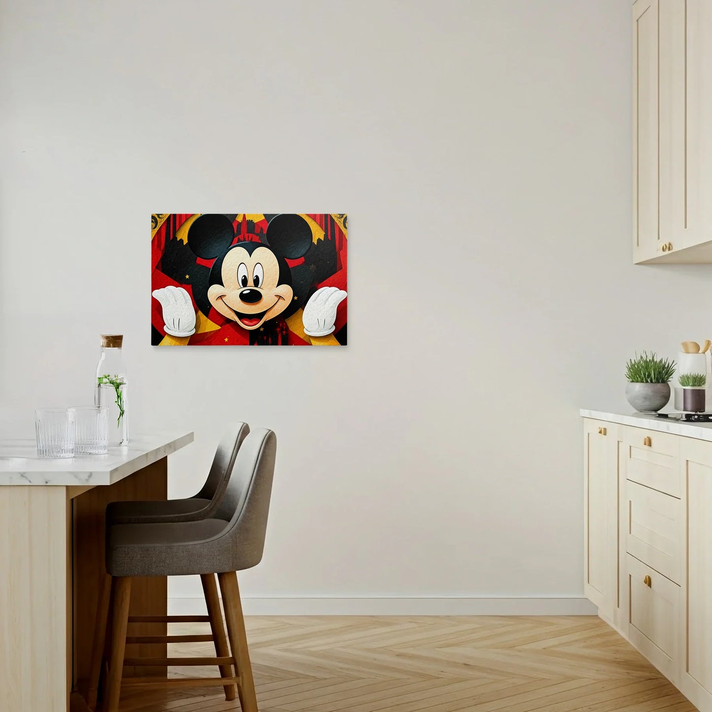 Tablou Modern - Portret Geometric Al Lui Mickey Mouse - vedere bucatarie