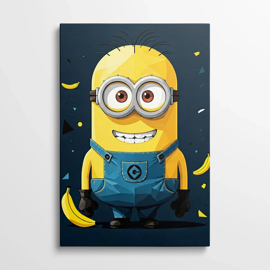 Tablou Modern - Portret Geometric cu Minion - vedere din fata