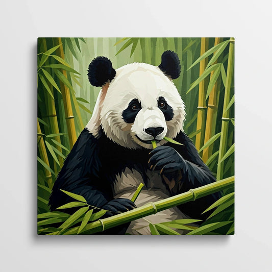 Tablou Modern - Panda Geometric în Natură - vedere din fata