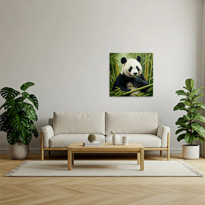 Tablou Modern - Panda Geometric în Natură - vedere living