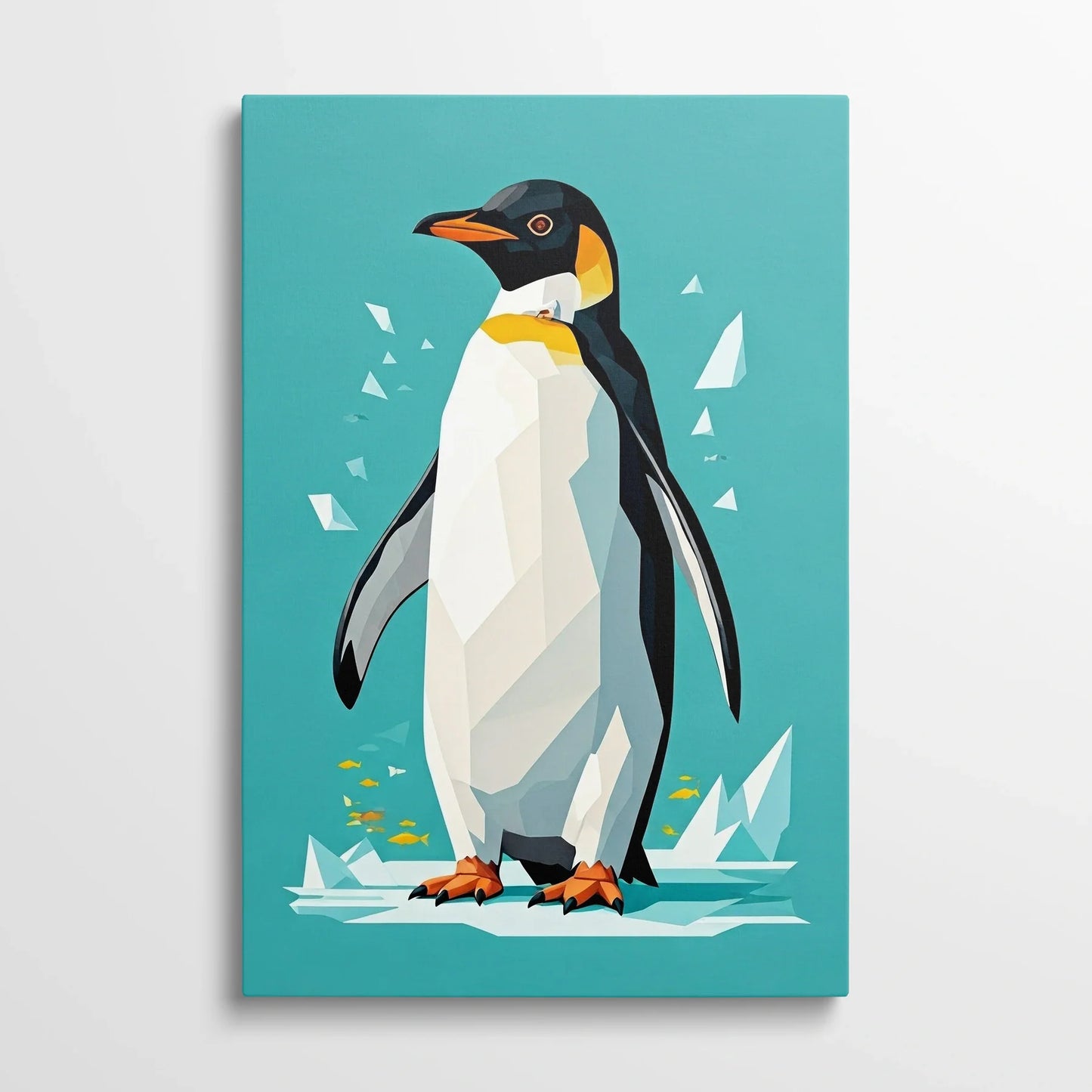 Tablou Modern - Portretul Colorat Al Unui Pinguin Stilizat - vedere din fata