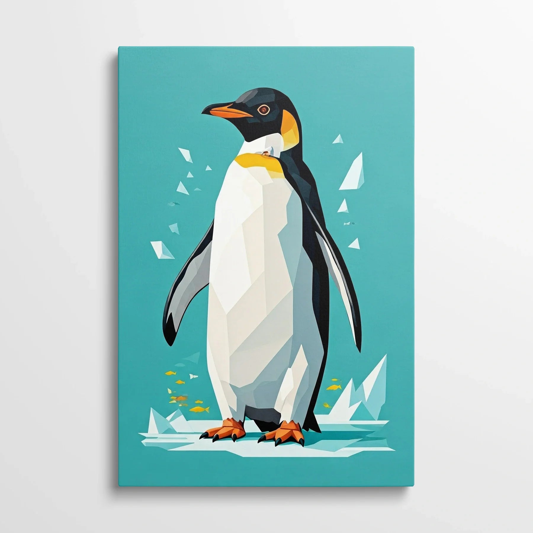 Tablou Modern - Portretul Colorat Al Unui Pinguin Stilizat - vedere din fata