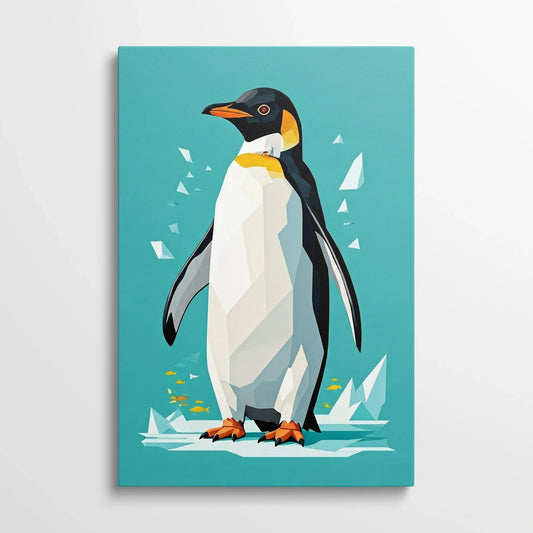Tablou Modern - Portretul Colorat Al Unui Pinguin Stilizat - vedere din fata
