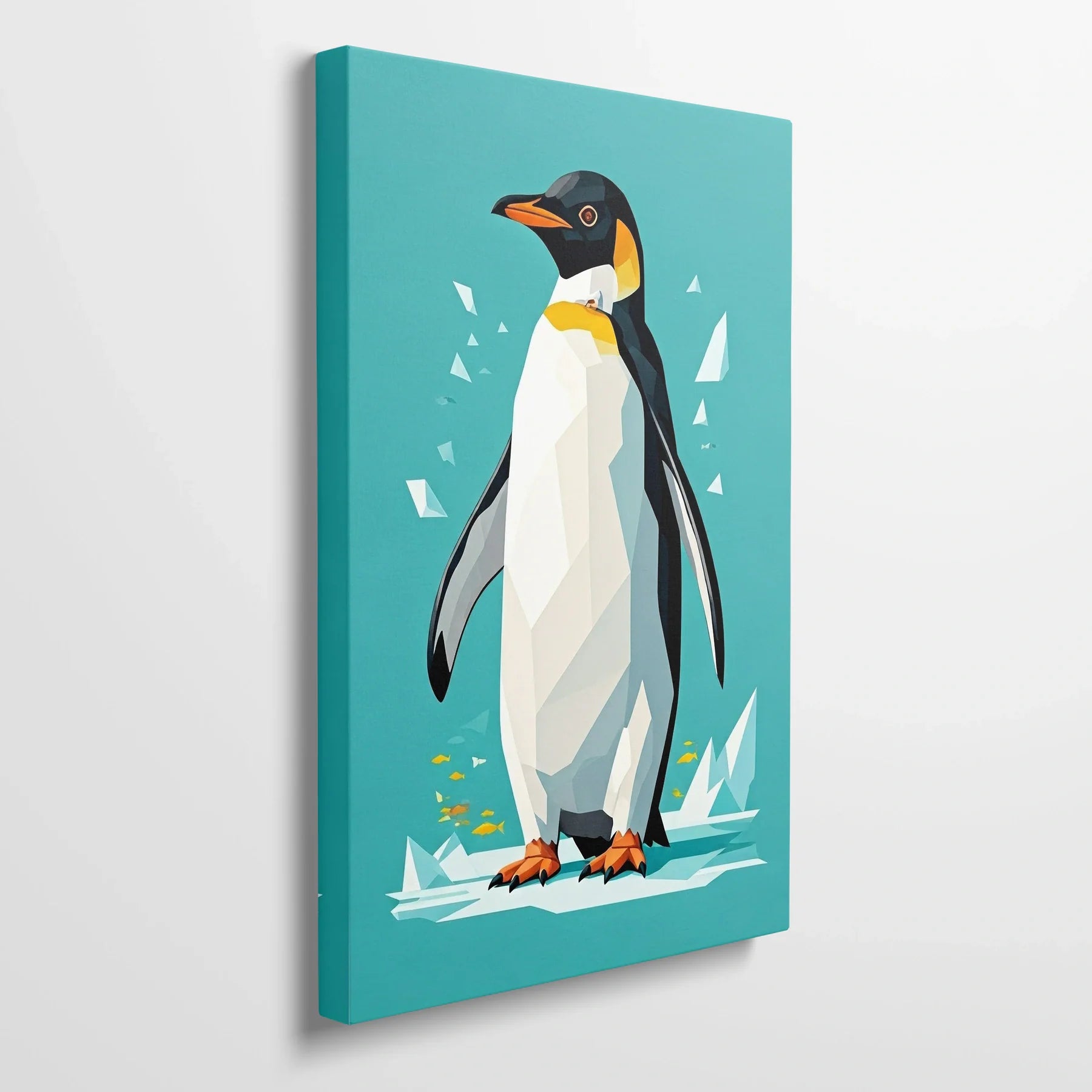 Tablou Modern - Portretul Colorat Al Unui Pinguin Stilizat - vedere din lateral