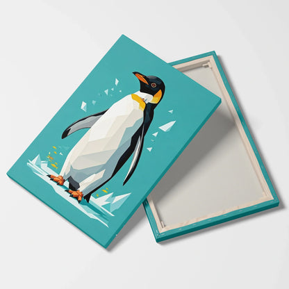 Tablou Modern - Portretul Colorat Al Unui Pinguin Stilizat - vedere fata verso