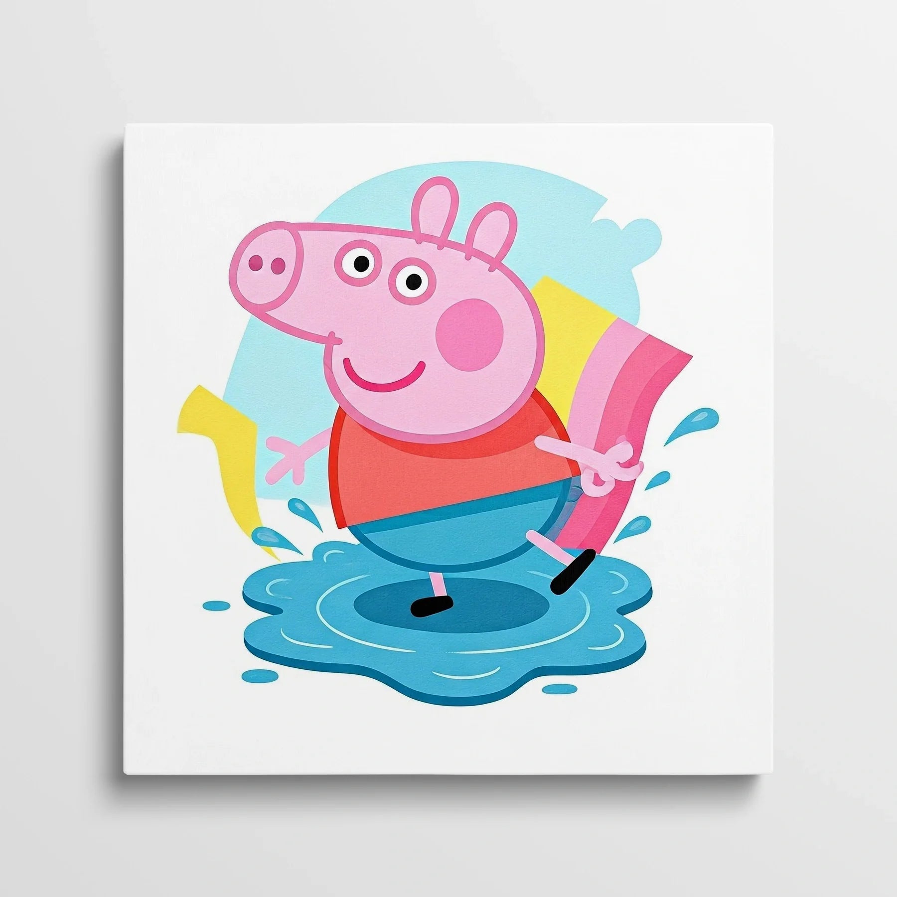 Tablou Modern - Peppa Pig în Joacă cu Apele - vedere din fata