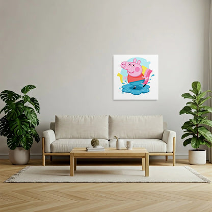 Tablou Modern - Peppa Pig în Joacă cu Apele - vedere living