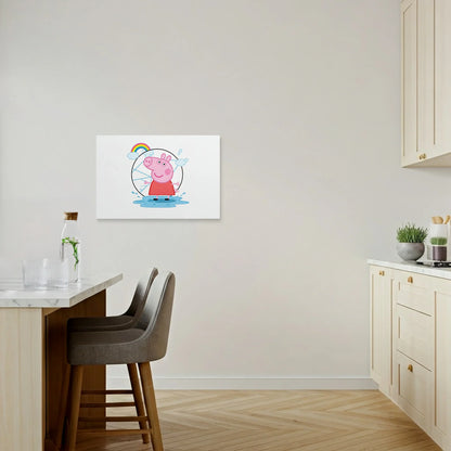 Tablou Modern - Peppa Pig în Stil Geometric Cubist - vedere bucatarie