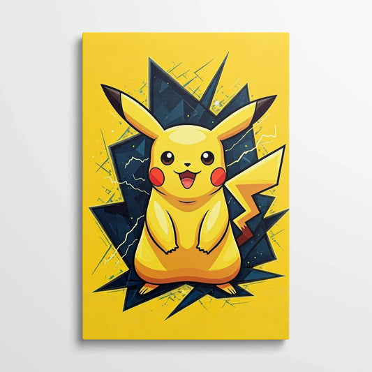 Tablou Modern - Pikachu Geometric Colorat - vedere din fata