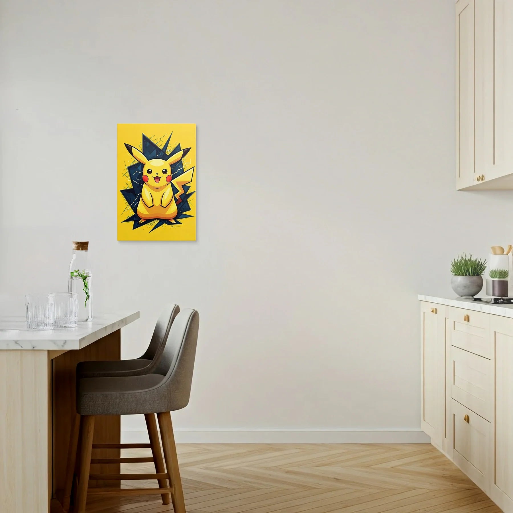 Tablou Modern - Pikachu Geometric Colorat - vedere bucatarie