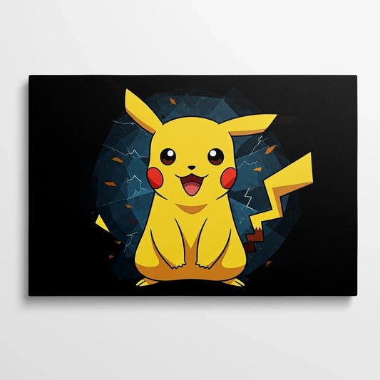Tablou Modern - Pikachu Cubist în Culori Vii - vedere din fata