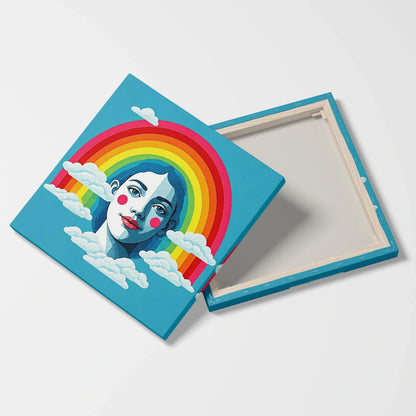 Tablou Modern - Portret Geometric Colorat Pentru Copii - vedere fata verso