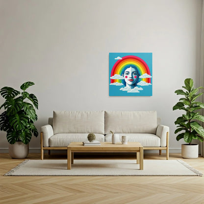 Tablou Modern - Portret Geometric Colorat Pentru Copii - vedere living