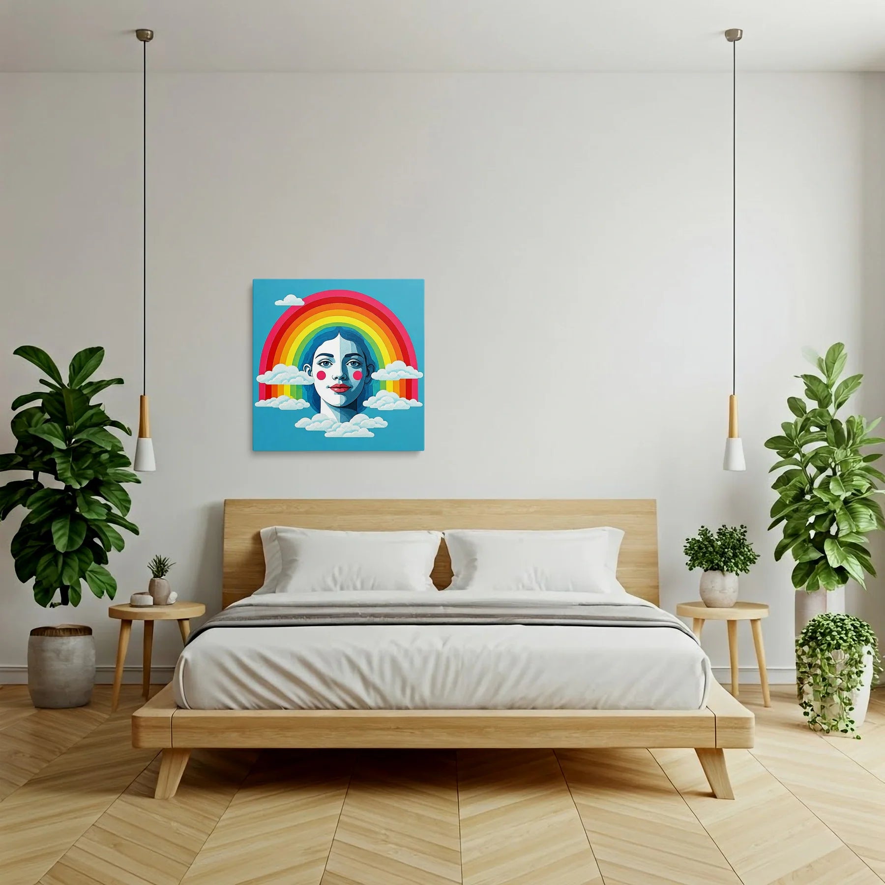 Tablou Modern - Portret Geometric Colorat Pentru Copii - vedere dormitor