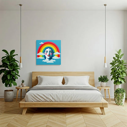 Tablou Modern - Portret Geometric Colorat Pentru Copii - vedere dormitor
