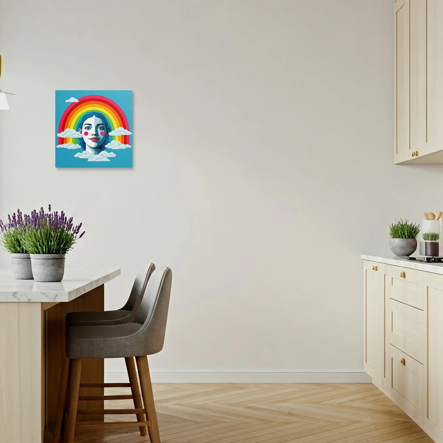 Tablou Modern - Portret Geometric Colorat Pentru Copii - vedere bucatarie