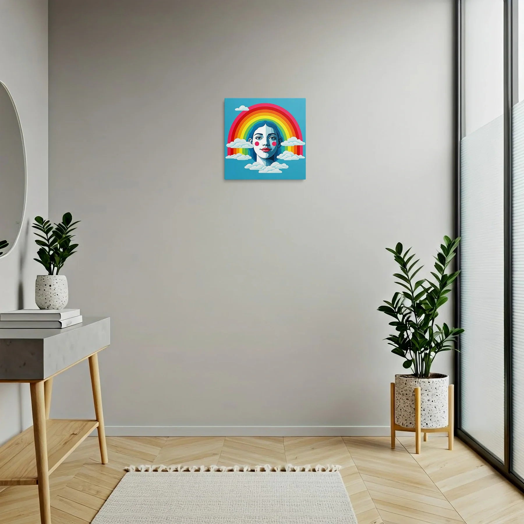 Tablou Modern - Portret Geometric Colorat Pentru Copii - vedere hol