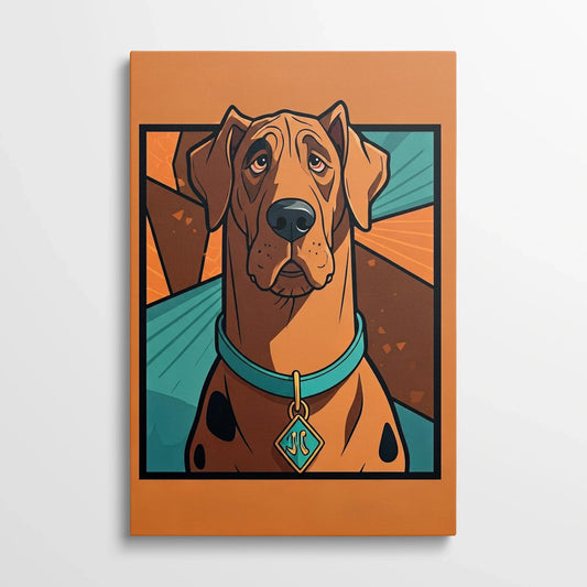 Tablou Modern - Portret Cubist Al Unui Câine Îndrăgit - vedere din fata