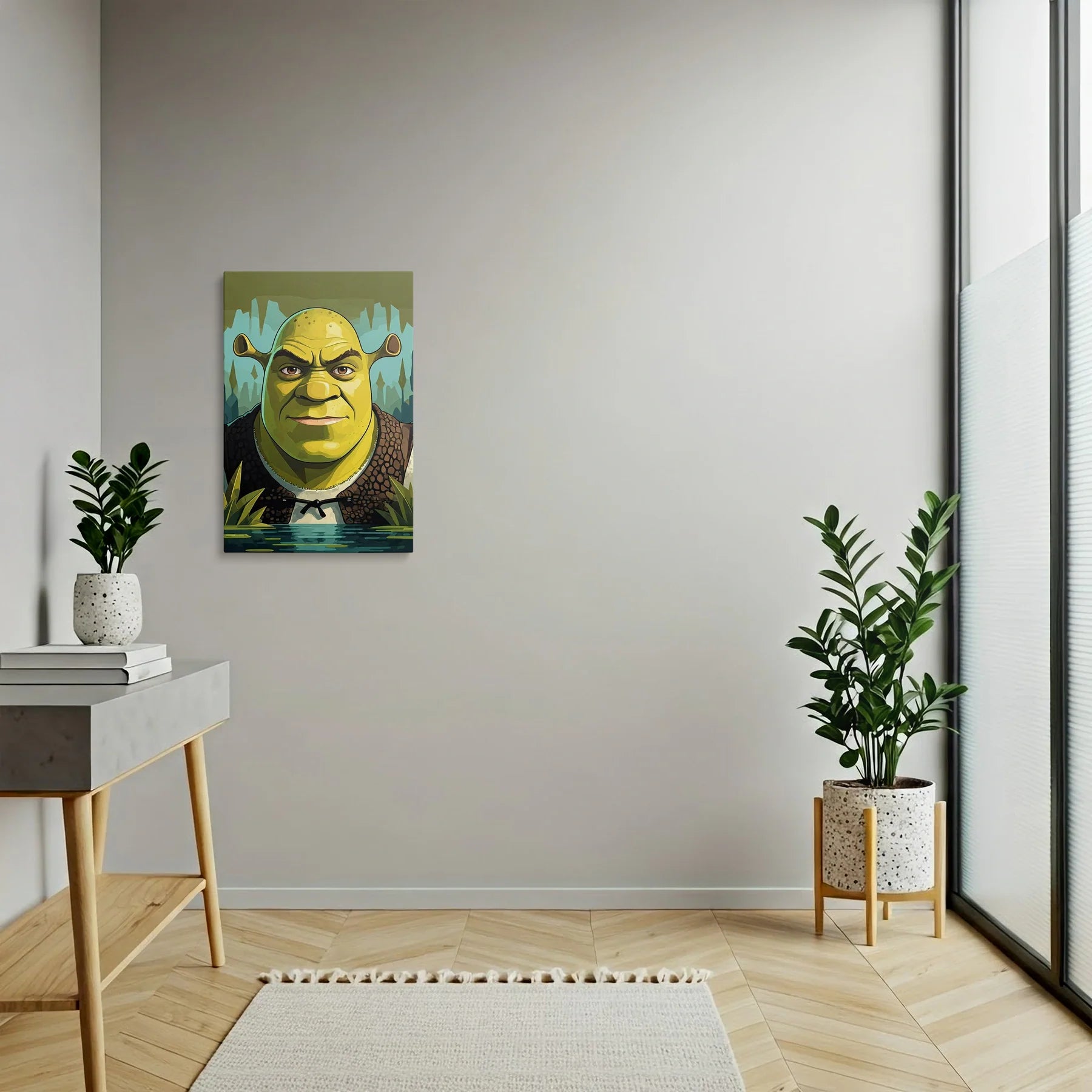 Tablou Modern - Portret Geometric Al Lui Shrek - vedere hol