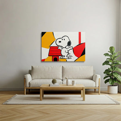 Tablou Modern - Snoopy Geometric Colorat - vedere living