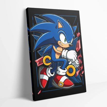 Tablou Modern - Portret Geometric Sonic - vedere din lateral sprijinit perete