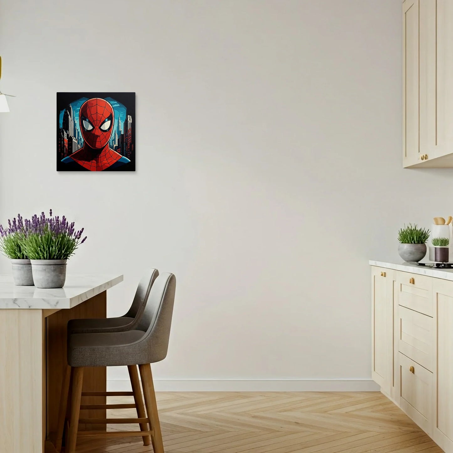 Tabloul Modern - Portret Cubist Spider-Man - vedere bucatarie