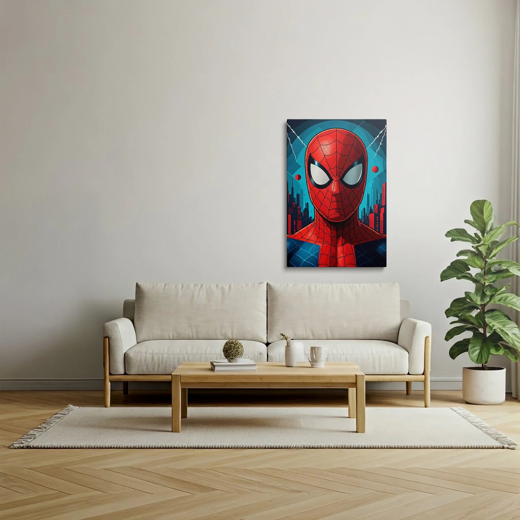 Tablou Modern - Portret Cubist Al Lui Spider-Man - vedere living
