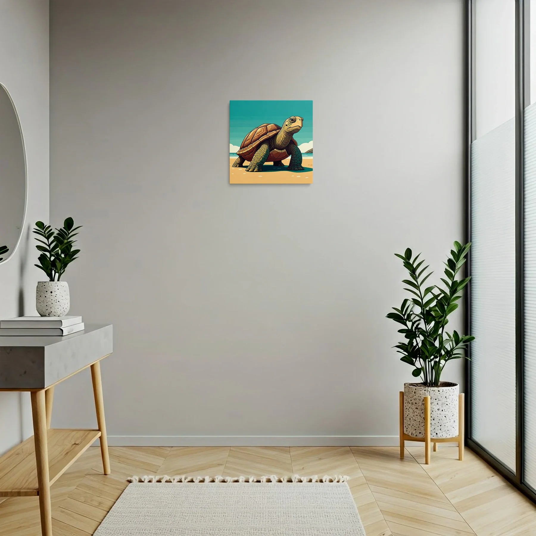 Tablou Modern - Portret Geometric de Broască Țestoasă - vedere hol