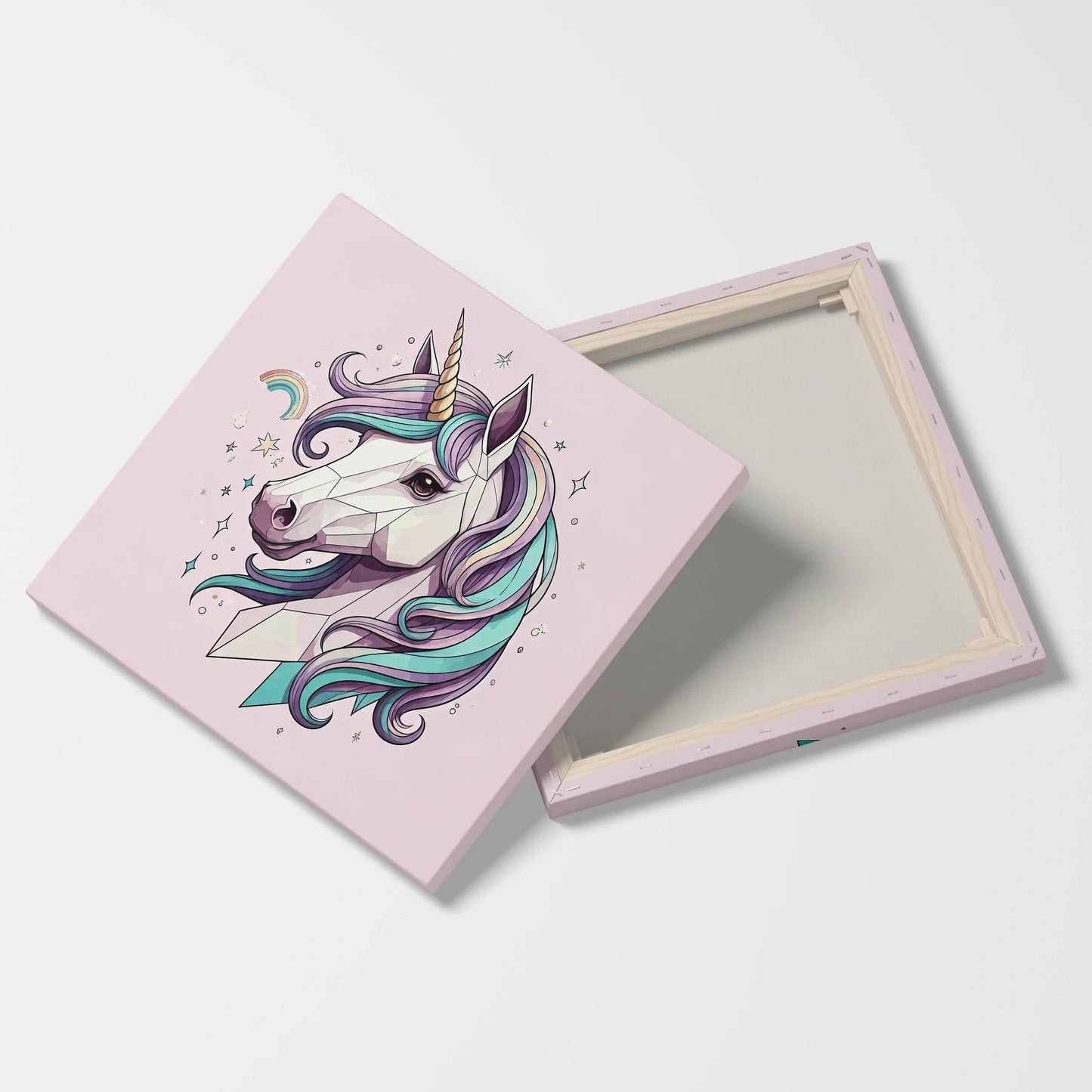 Tablou Modern - Portret Geometric de Unicorn Colorat