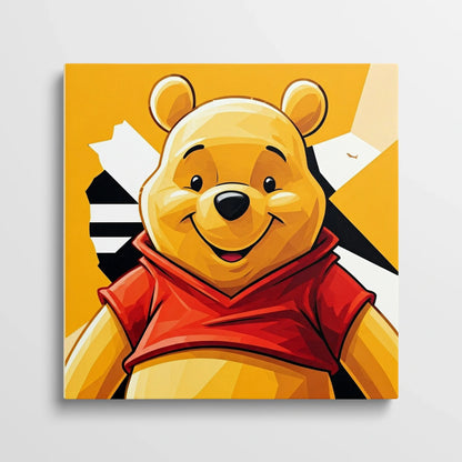 Tablou Modern - Portret Geometric cu Winnie The Pooh - vedere din fata