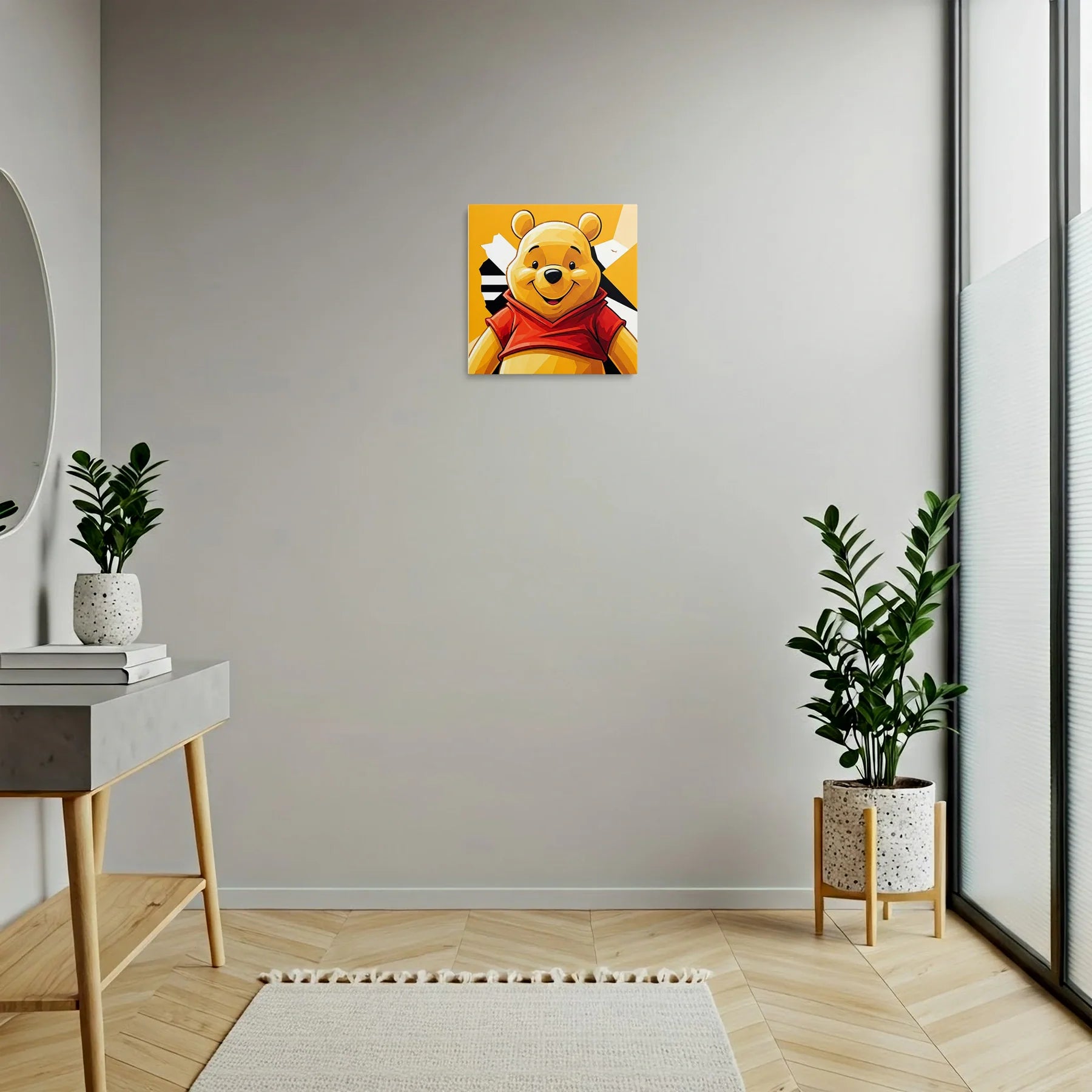 Tablou Modern - Portret Geometric cu Winnie The Pooh - vedere hol